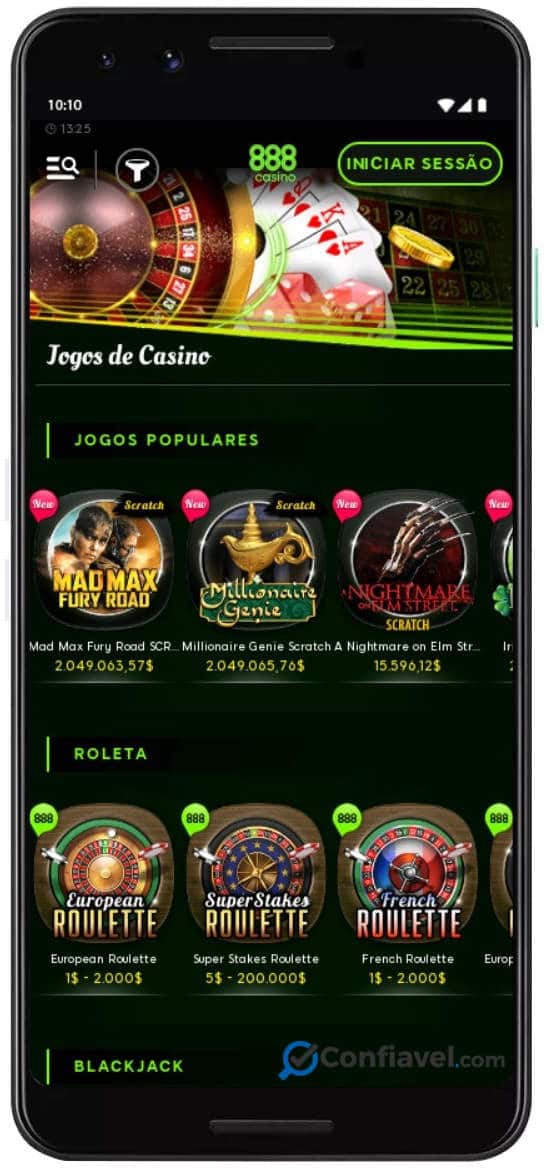 tela do 888casino no celular