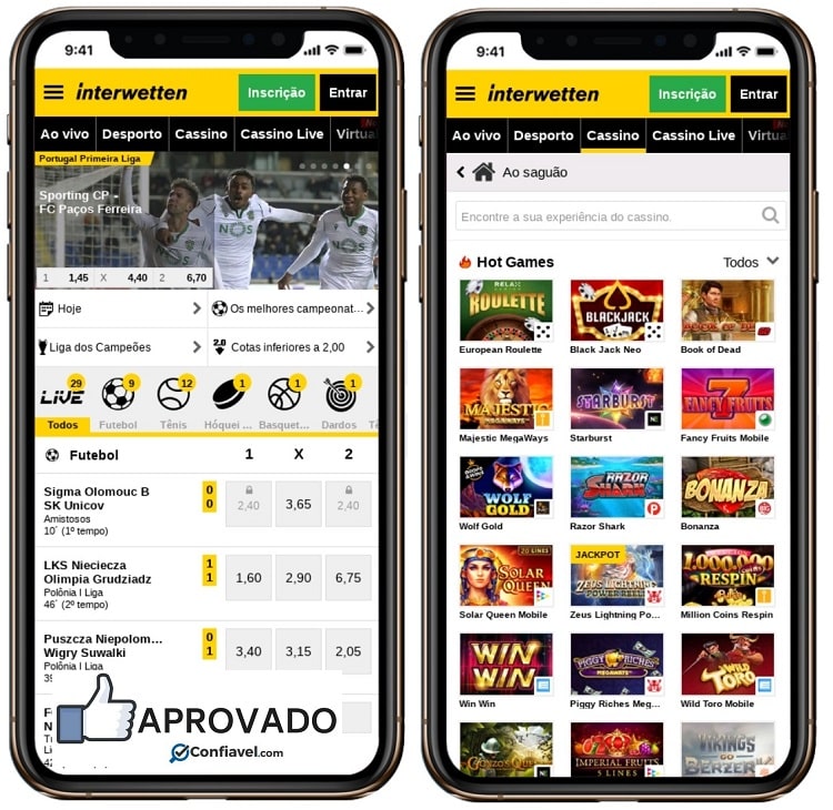 telas do interface no smartphone