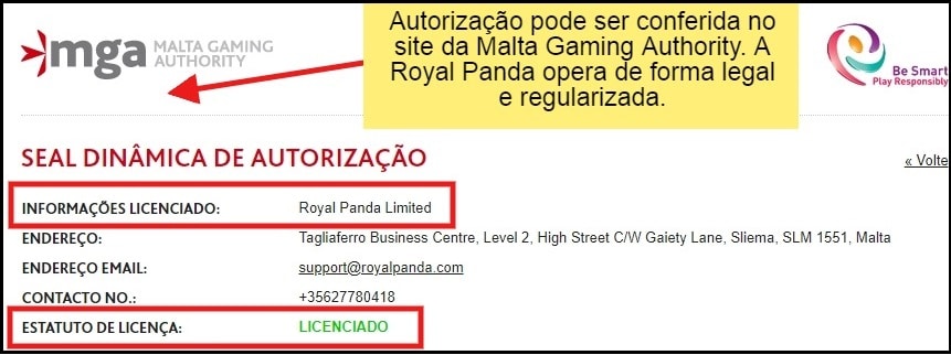 royal panda é confiável e licenciado