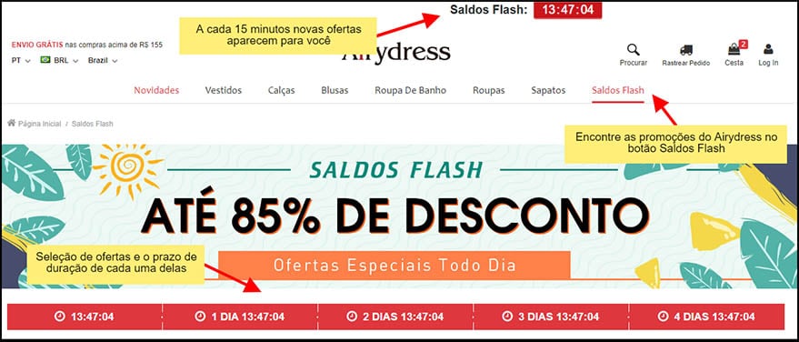 Airydress promoção