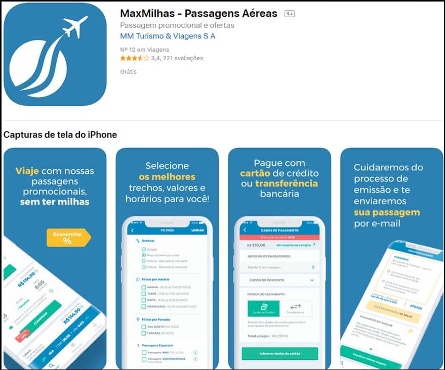 Maxmilhas app