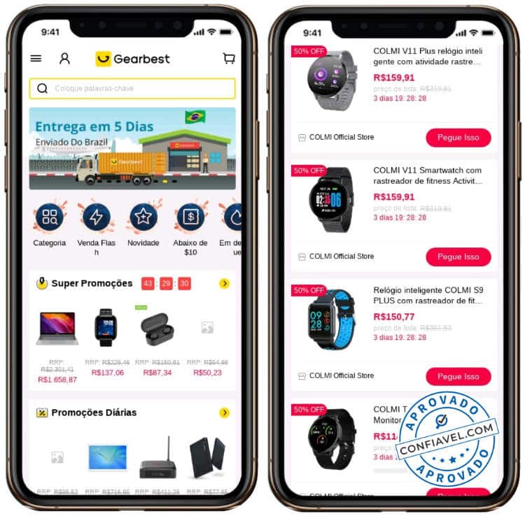 capturas de tela de compras no gearbest app