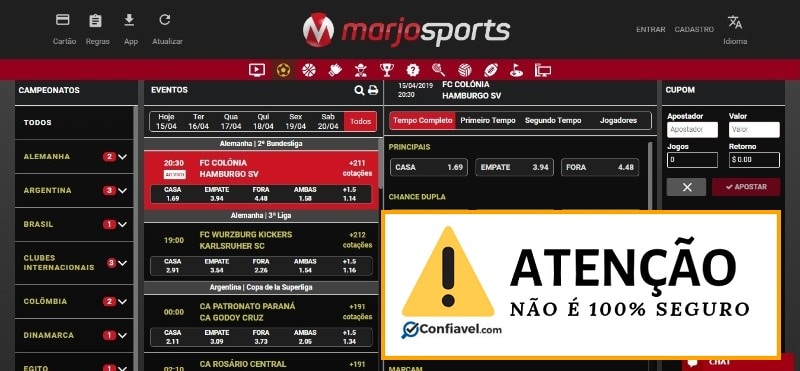 MarjoSports não é 100% seguro