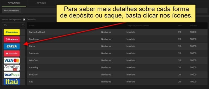 meios de deposito aceitos pelo suprabets