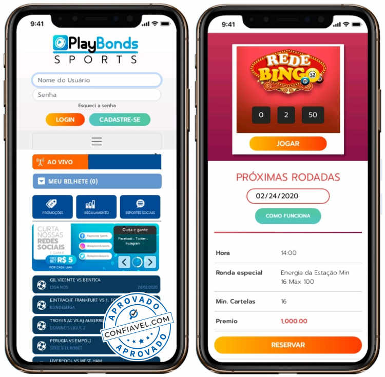 capturas de tela do Playbonds no celular