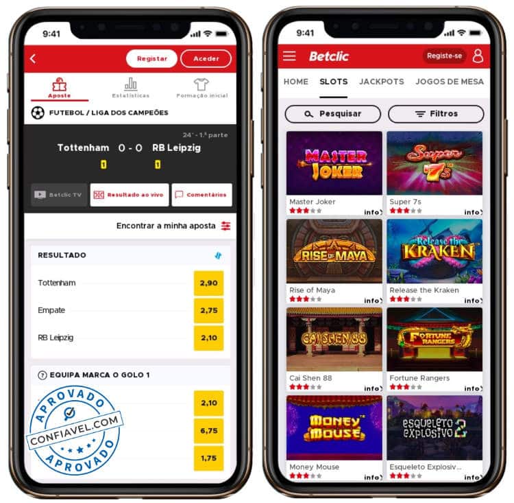 interface de apostas e cassino Betclic