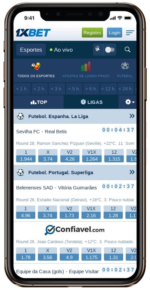 tela do 1xbet no celular