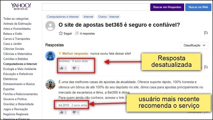 opiniões de usuários