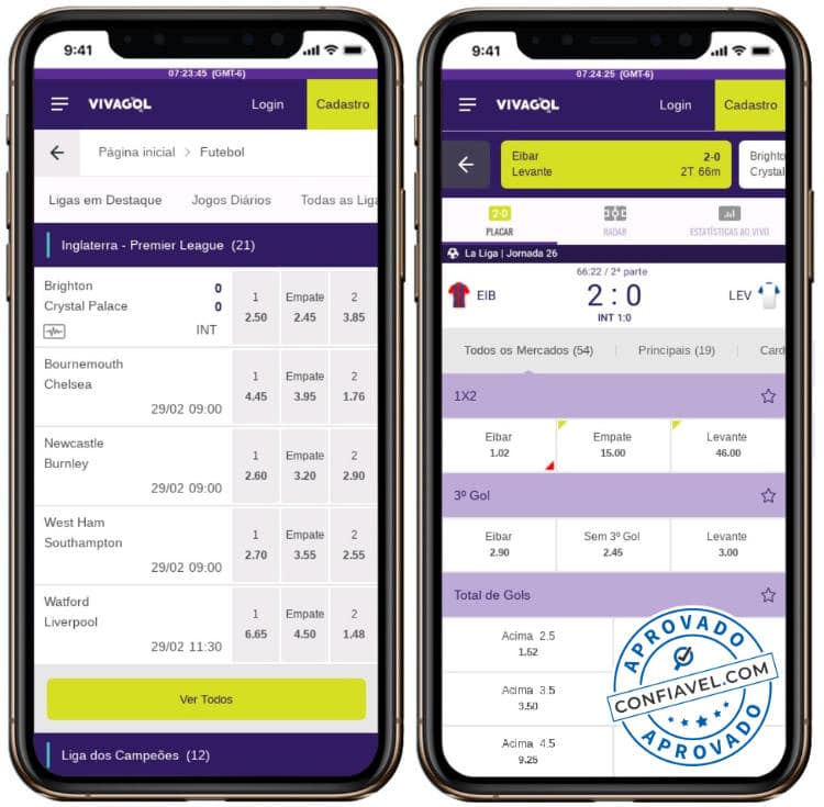 interface de apostas do vivagol