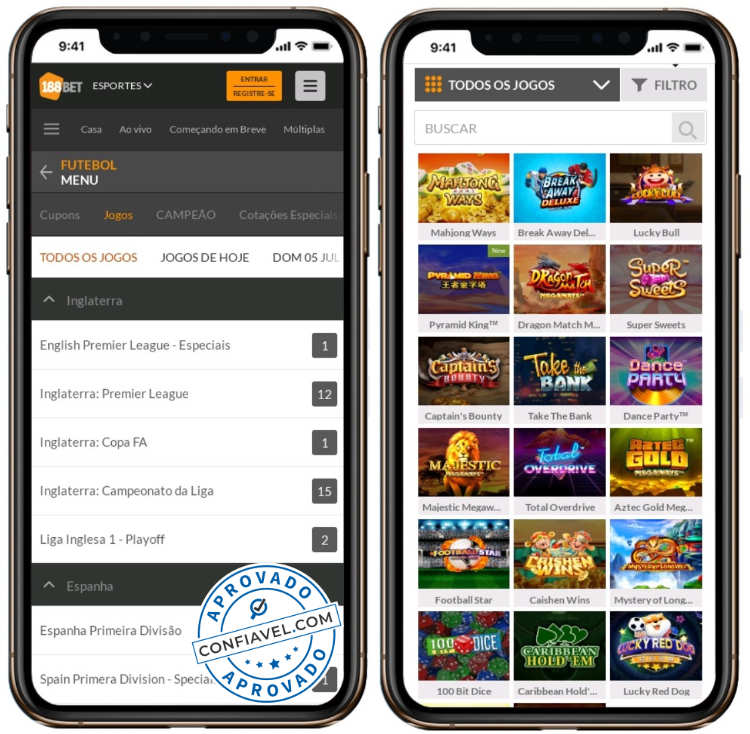 tela de iphone exibindo o site 188bet