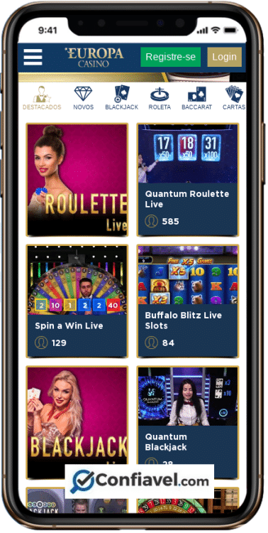 Com site responsivo, Europa Casino tem bom desempenho em mobiles