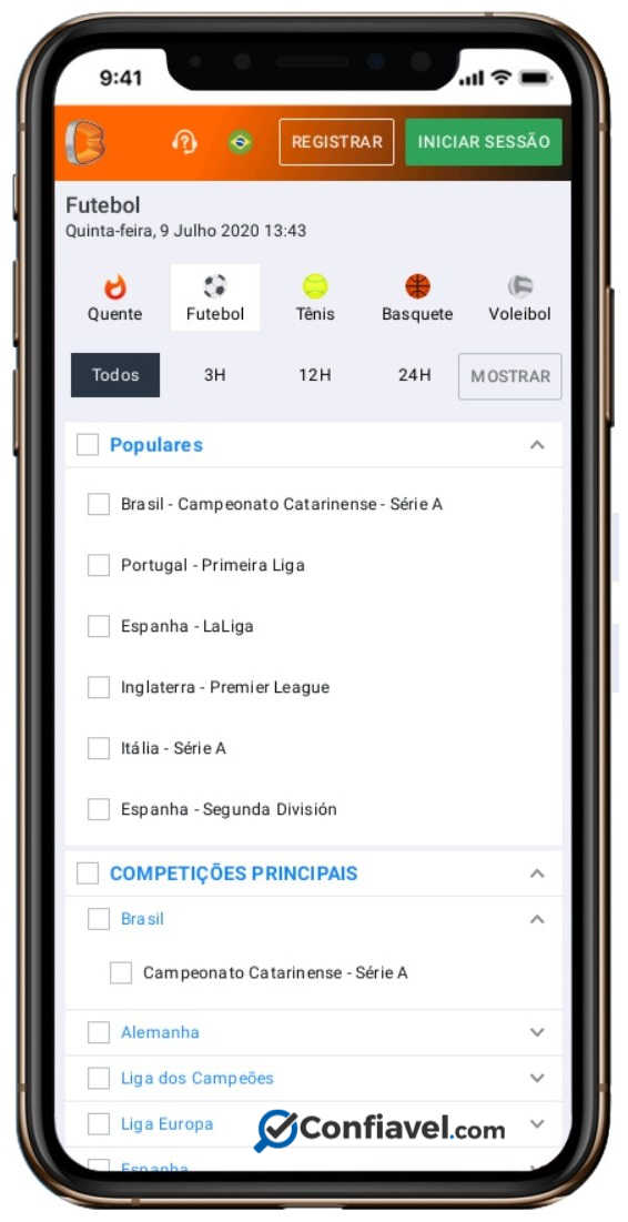 tela de apostas do Betano no smartphone