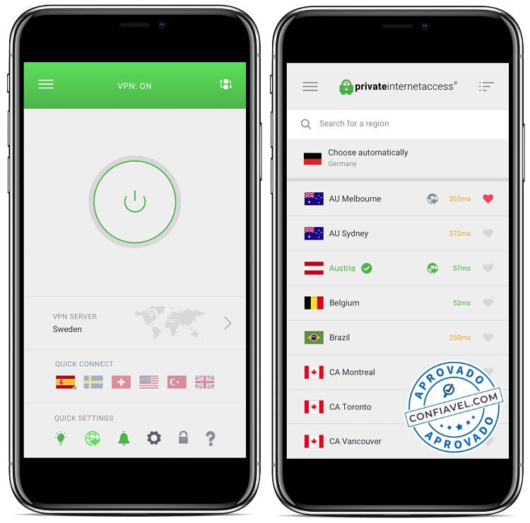 Private Internet Access no celular
