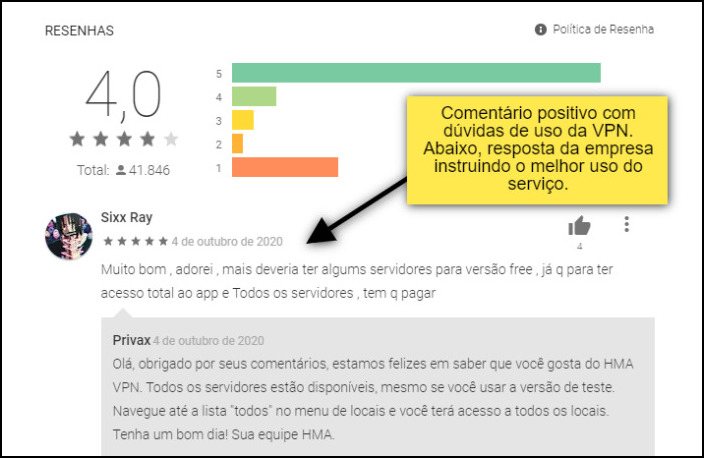 nota da hma na playstore