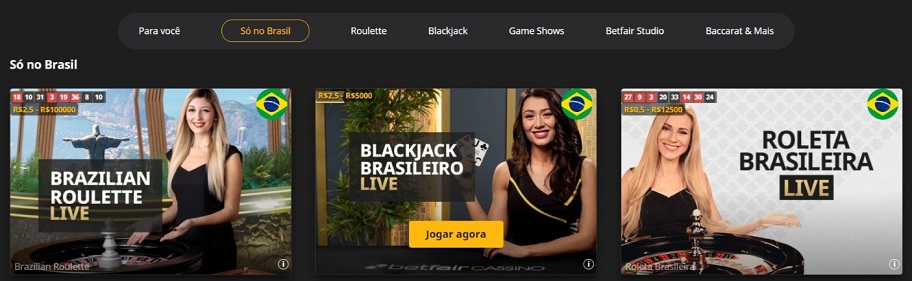 betfair casino ao vivo