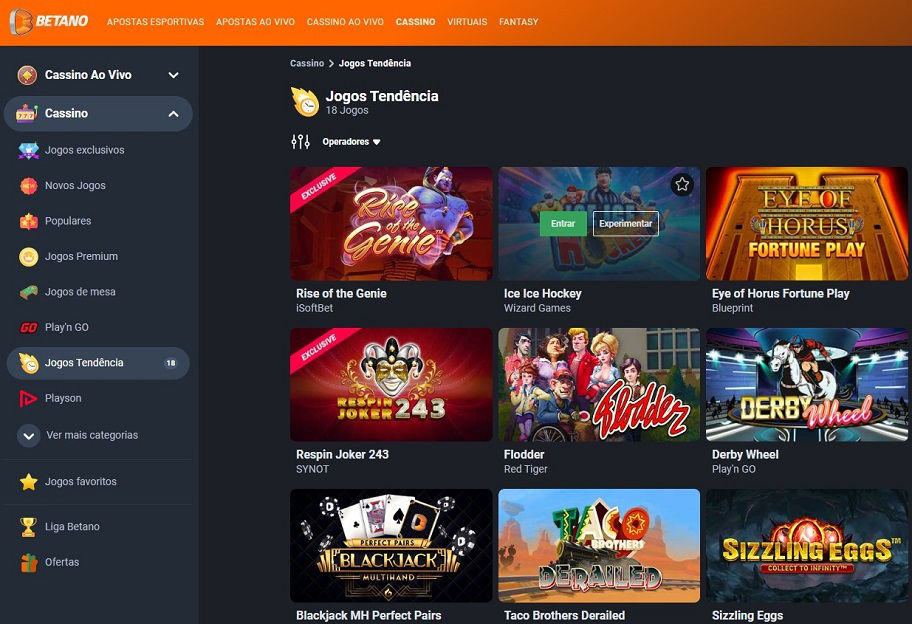interface plataforma betano casino