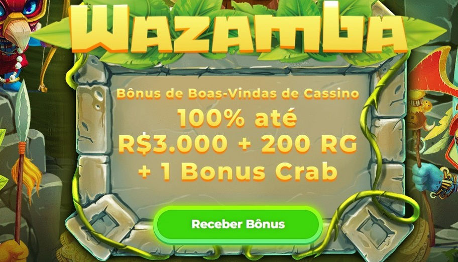 banner do bonus de boas-vindas do wazamba casino