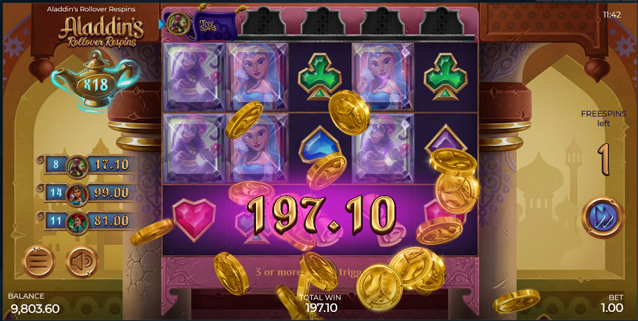 Aladdin's Rollover Respins slot demo