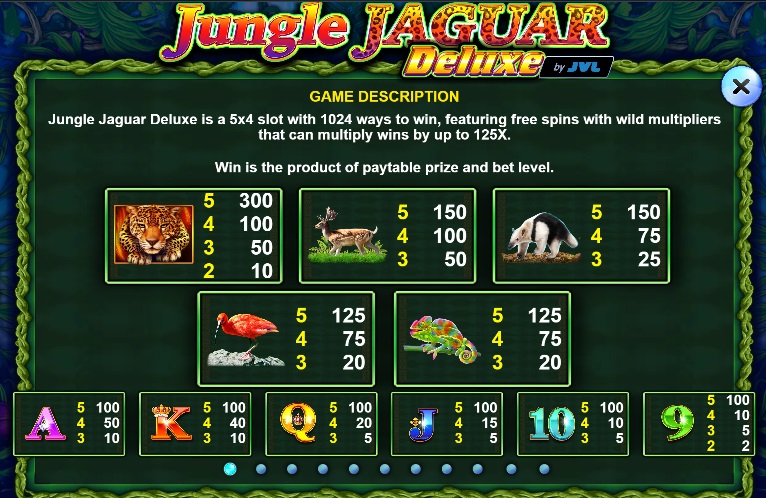 símbolos do jungle jaguar deluxe