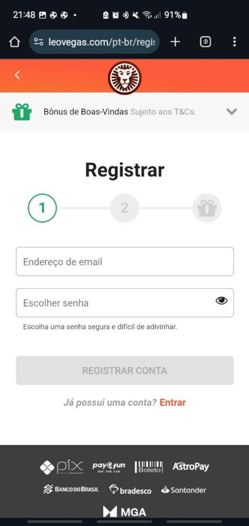 LeoVegas Casino registro