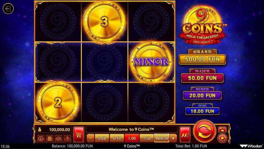 9 coins slot