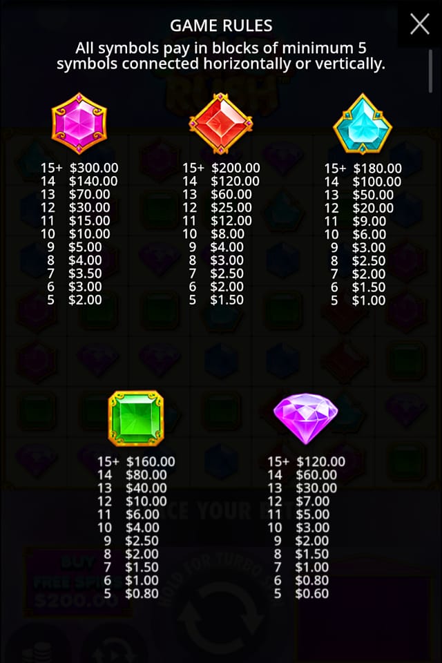 jewel rush slot simbolos