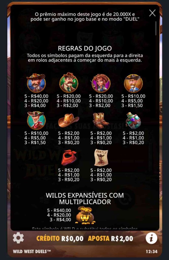 Wild West Duels simbolos