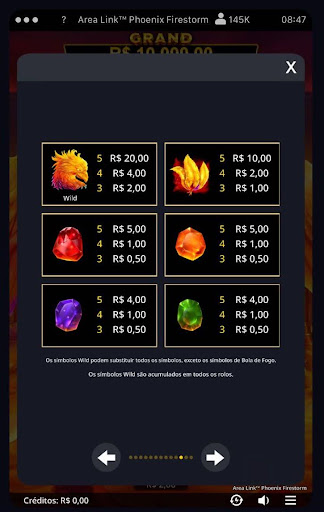 Area Link Phoenix Firestorm slot-simbolos